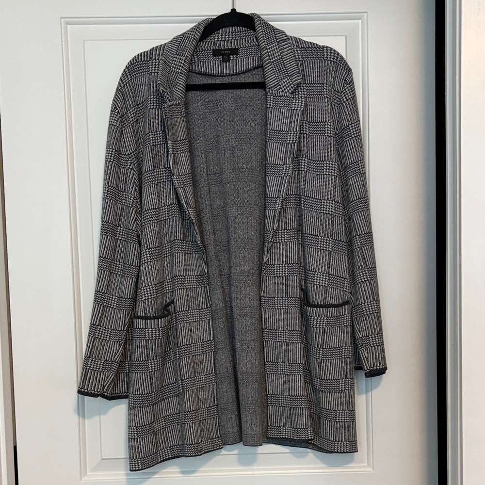J. Crew Plaid Wool Sweater Blazer